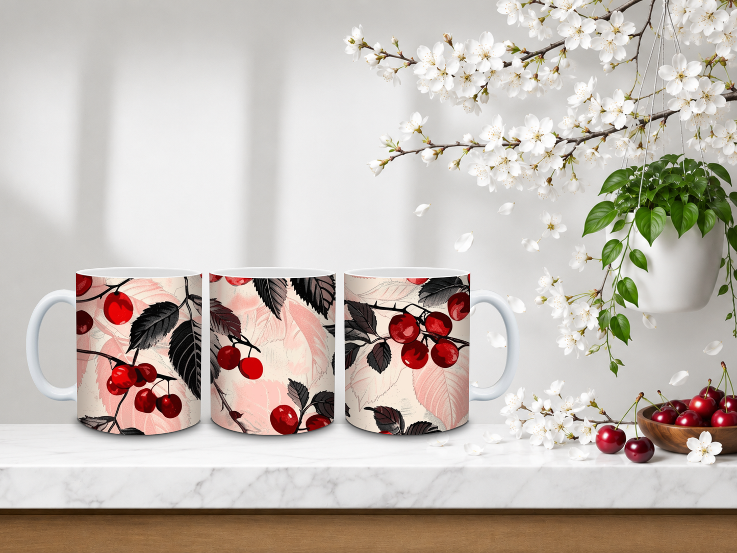 Vintage Cherry Orchard – 11oz Ceramic Coffee Mug 🍒