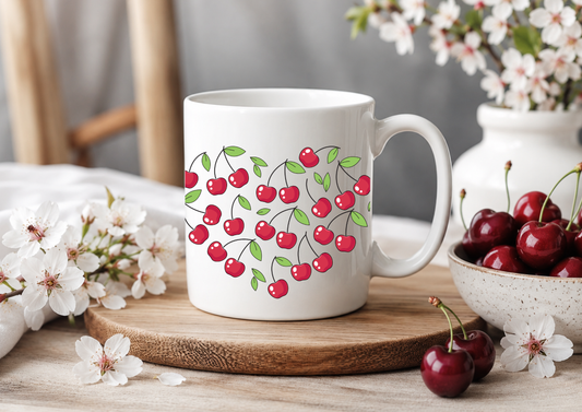 Sweet Cherry Scatter – 11oz Ceramic Coffee Mug 🍒