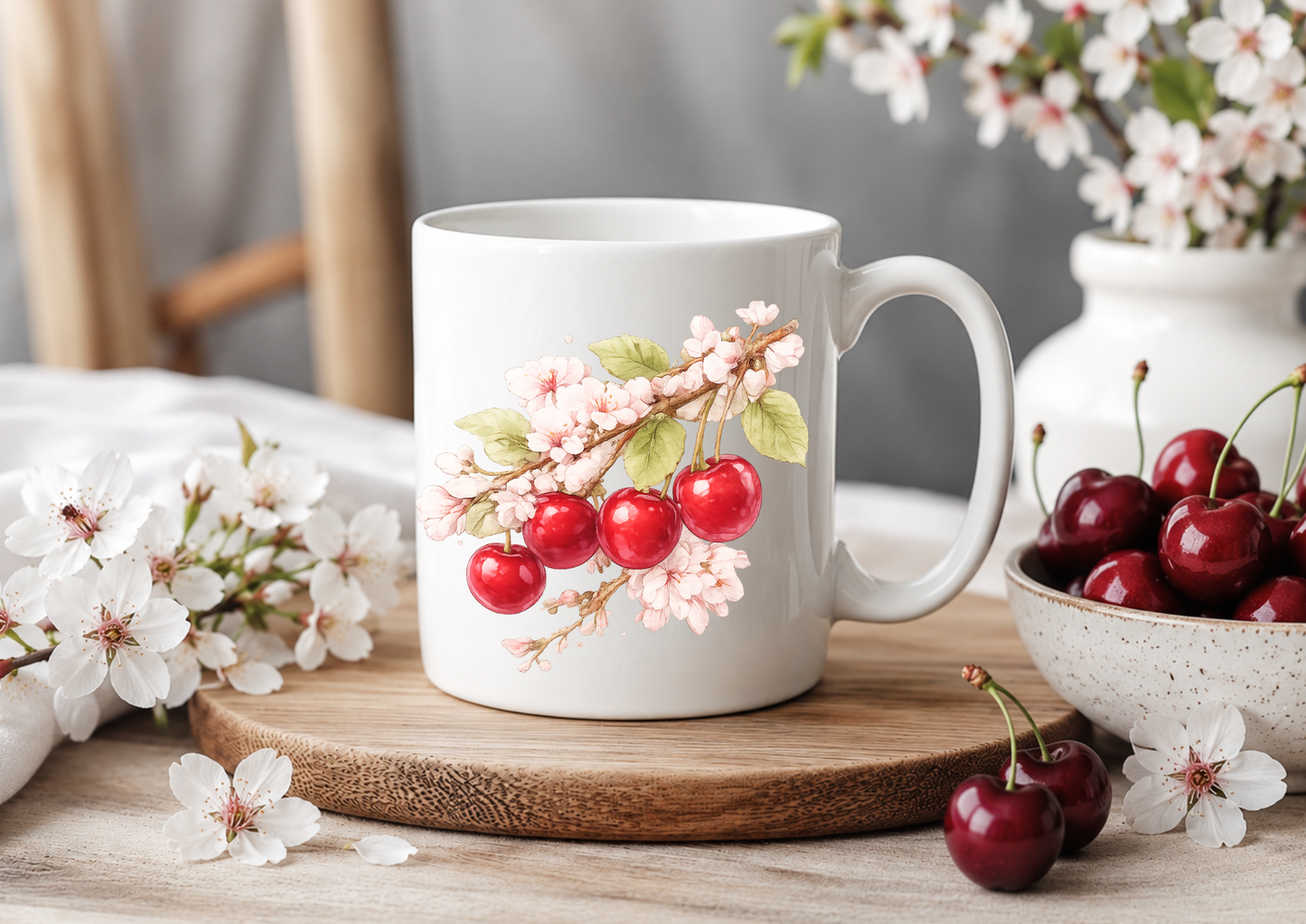 Cherry Blossom Branch – 11oz Ceramic Coffee Mug 🍒