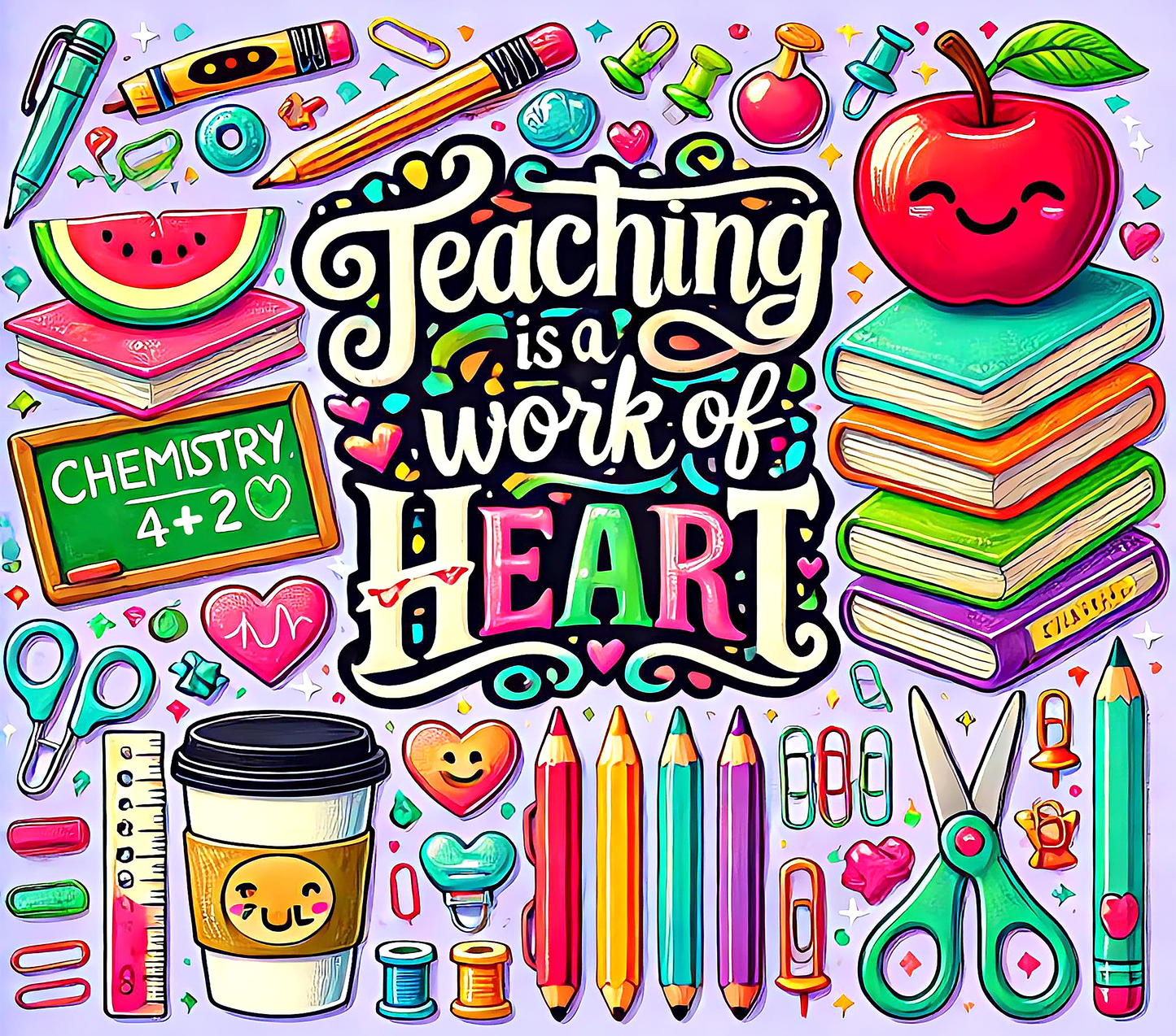 Teaching Is a Work of Heart – 20oz Stainless Steel Insulated Tumbler