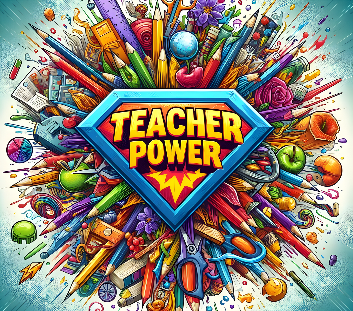 Teacher Power Comic Burst  – 20oz Stainless Steel Insulated Tumbler