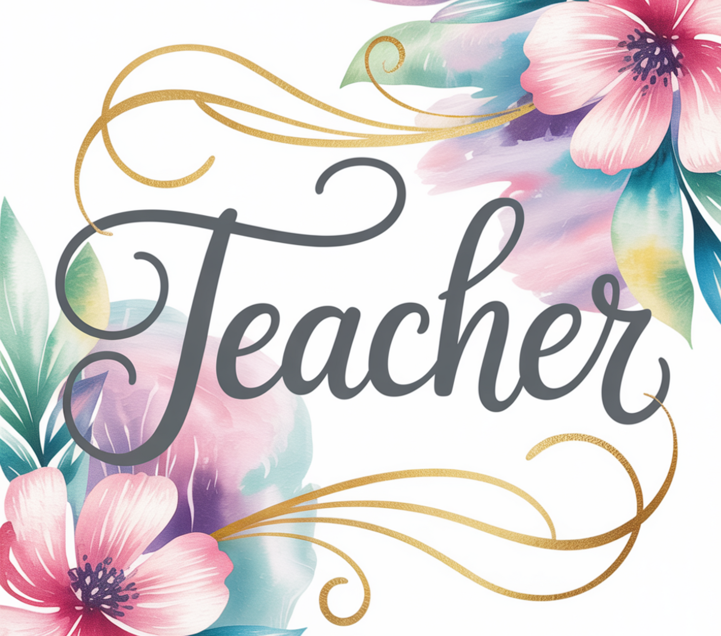 Elegant Floral Teacher – 20oz Stainless Steel Insulated Tumbler