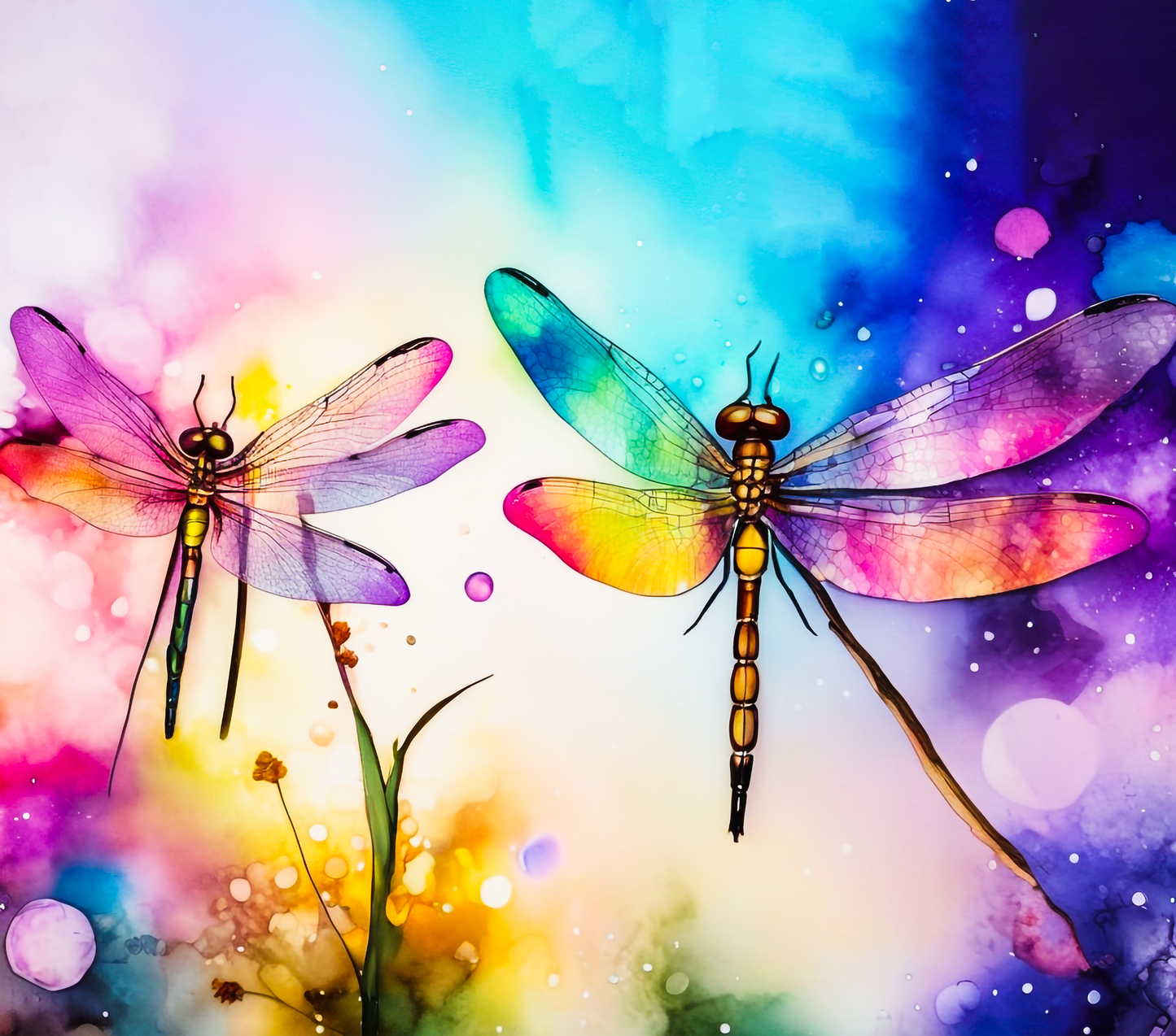 Watercolor Dragonflies – 20oz Stainless Steel Insulated Tumbler