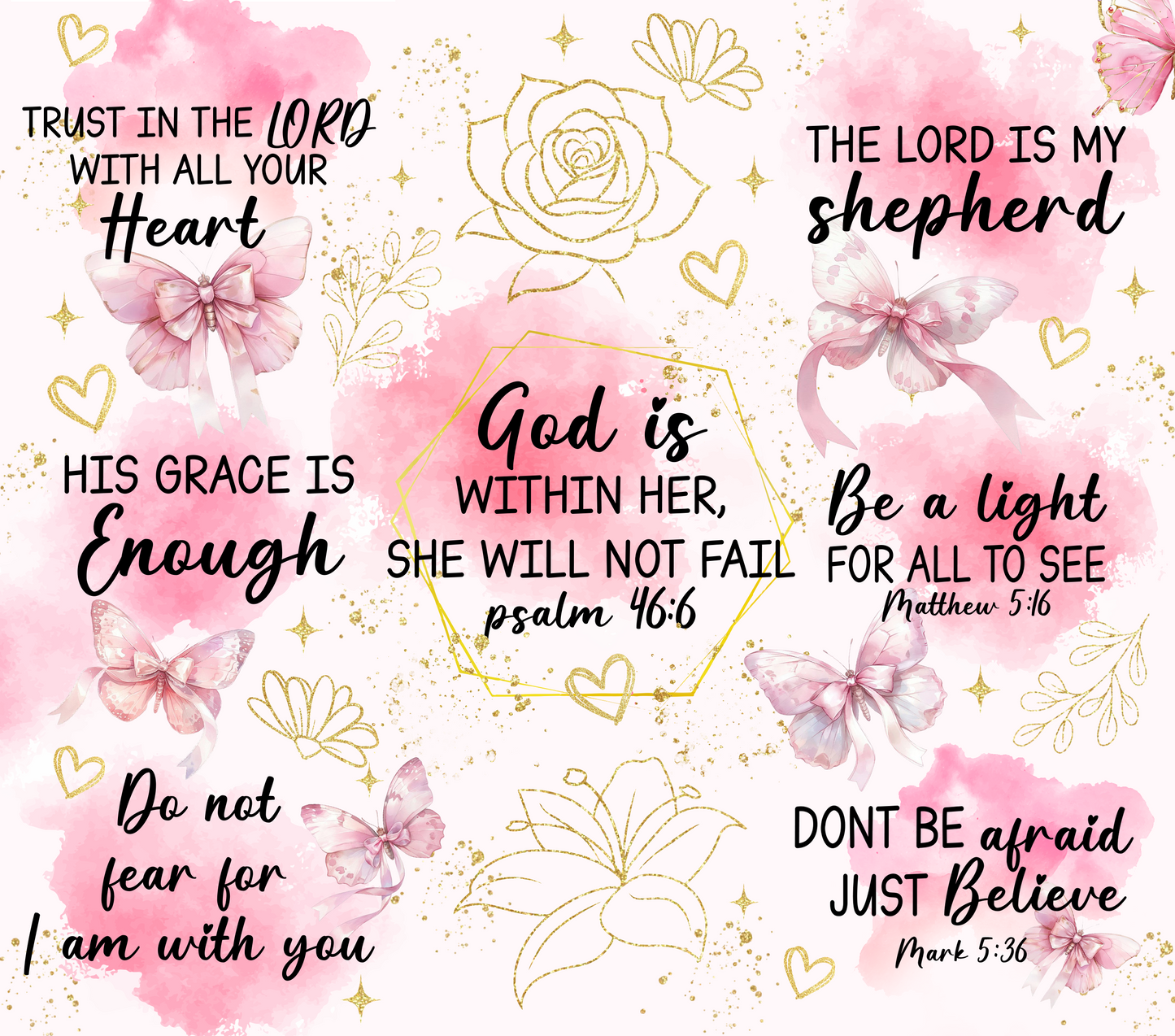 God Is Within Her Floral Scripture – 20oz Stainless Steel Insulated Tumbler