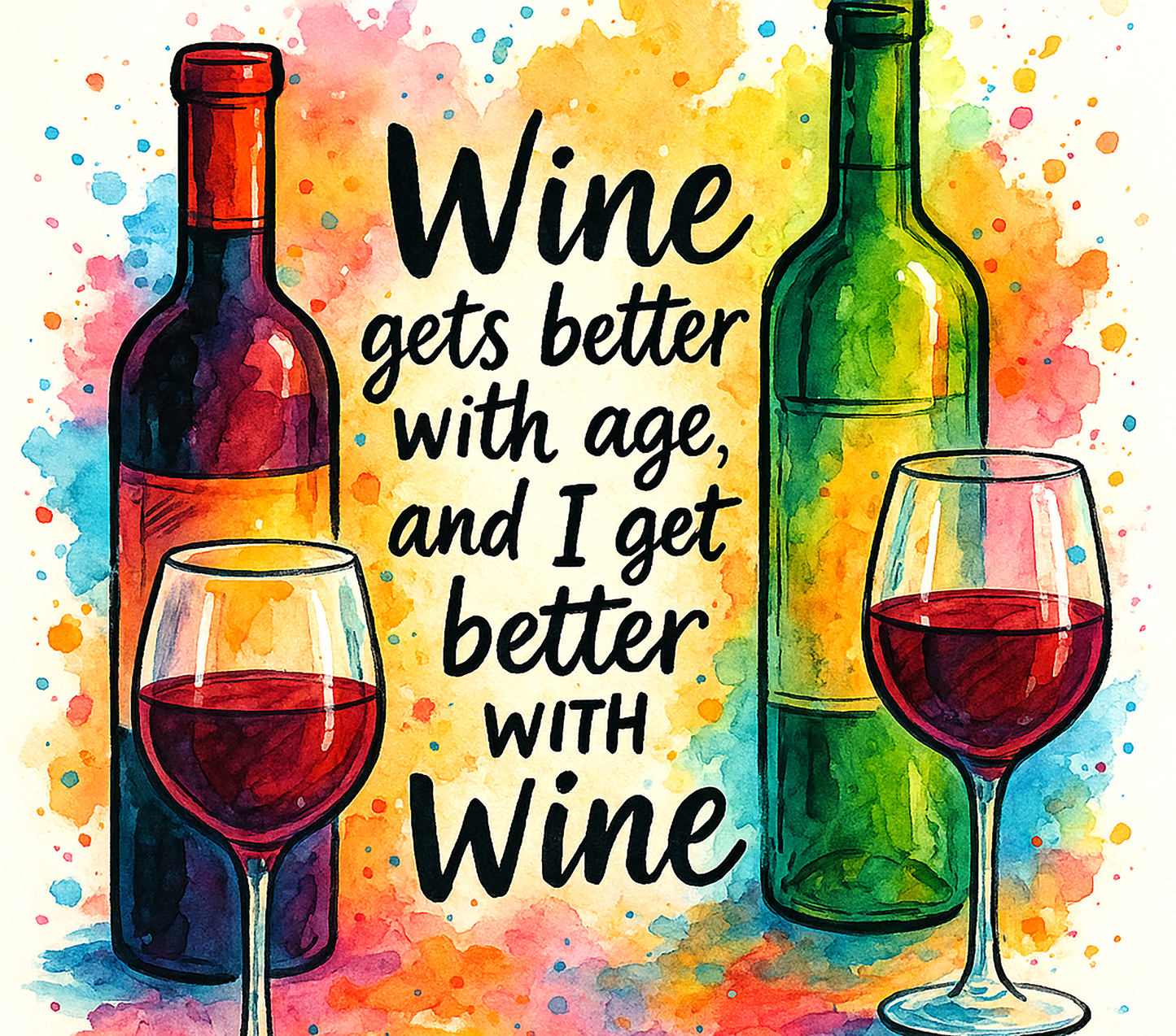 Wine Gets Better With Age – 20oz Stainless Steel Insulated Tumbler