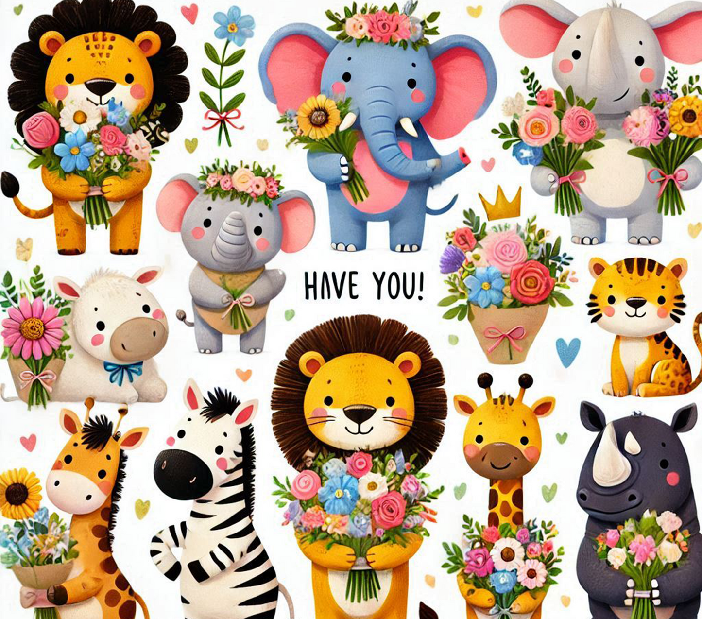 Cute Safari Animals – 20oz Stainless Steel Insulated Tumbler