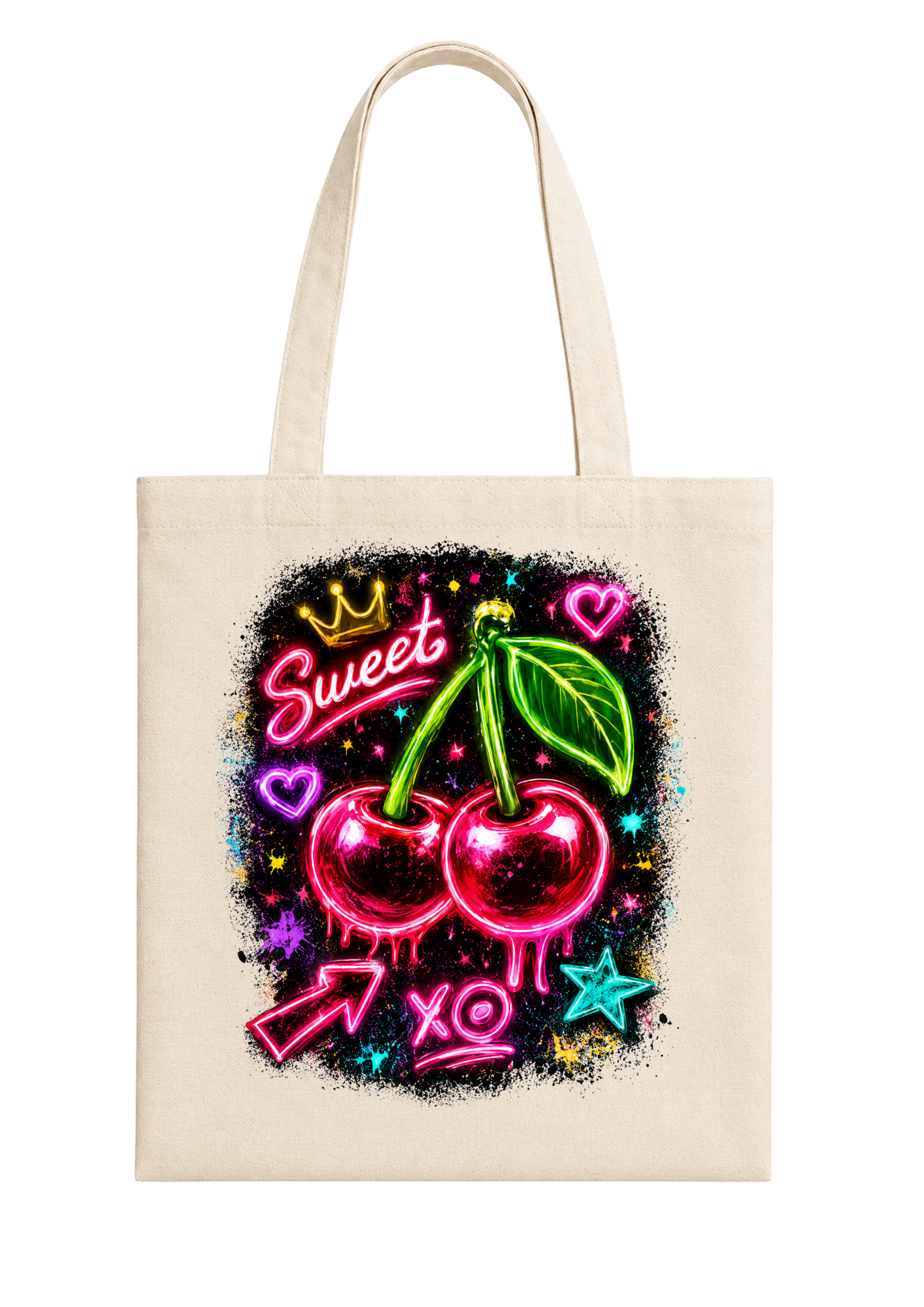 Neon Sweet Cherries – Cherry Collection Tote Bag 🍒