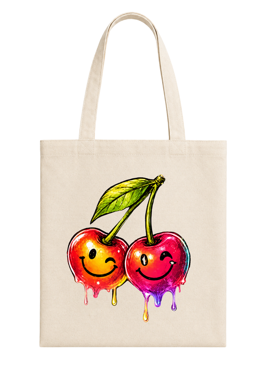 Happy Drip Cherries - Cherry Collection Tote Bag 🍒