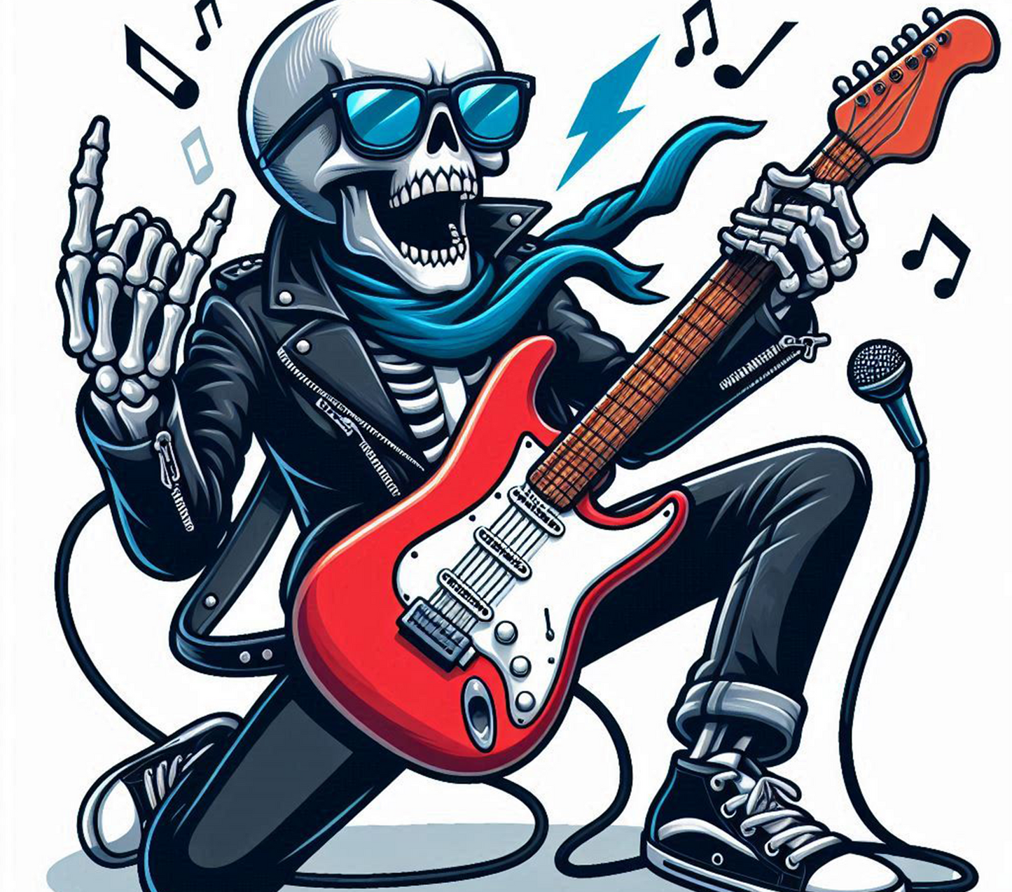 Skeleton Rock Guitarist – 20oz Stainless Steel Insulated Tumbler